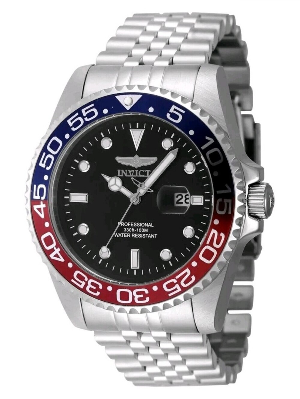 NEW ⌚️Invicta Pro Diver Quartz Black Dial Pepsi Bezel Men's 47mm Watch 48388